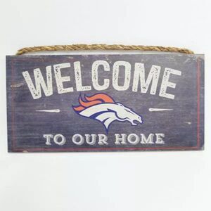 NFL Welcome To Our Home Denver Broncos Wood Sign 12" x 6"